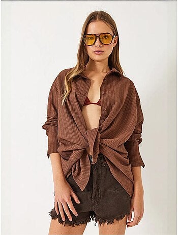 Camicia oversize testurizzata lucci