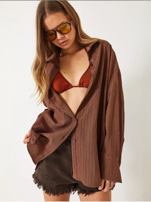 Camicia oversize testurizzata lucci - Kiabi