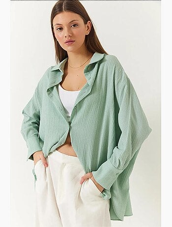 Camicia oversize testurizzata lucci
