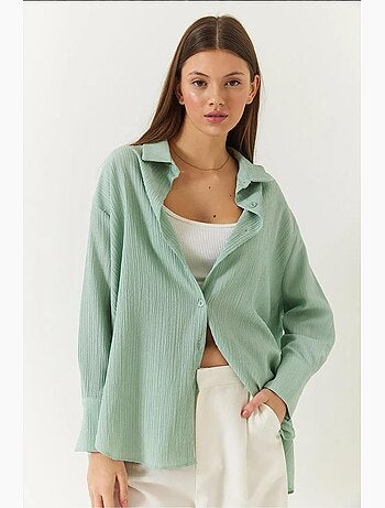 Camicia oversize testurizzata lucci