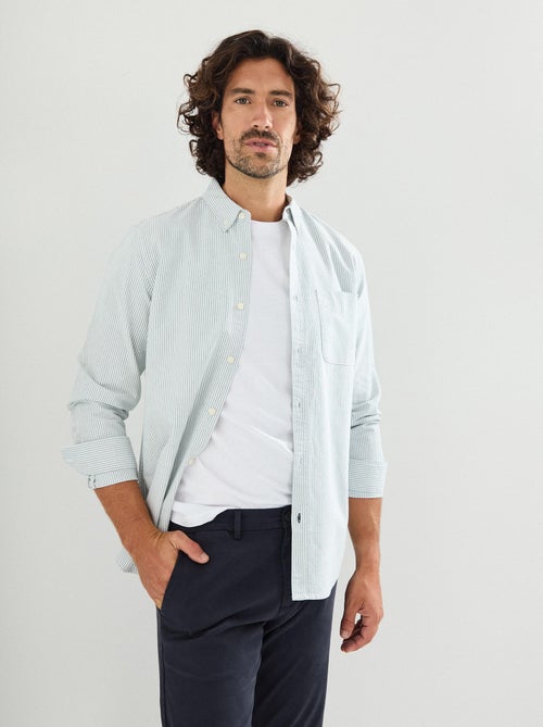 Camicia Oxford a righe a maniche lunghe, MO Fashion - Kiabi