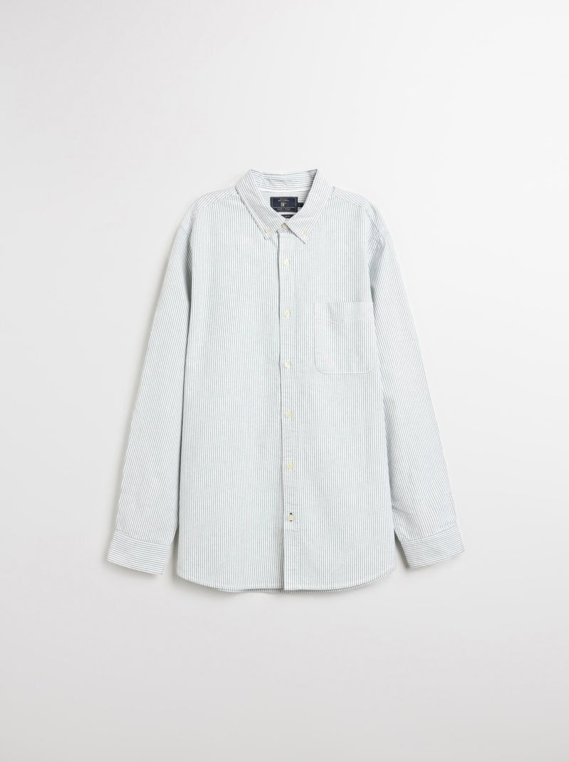 Camicia Oxford a righe a maniche lunghe, MO Fashion Verde - Kiabi