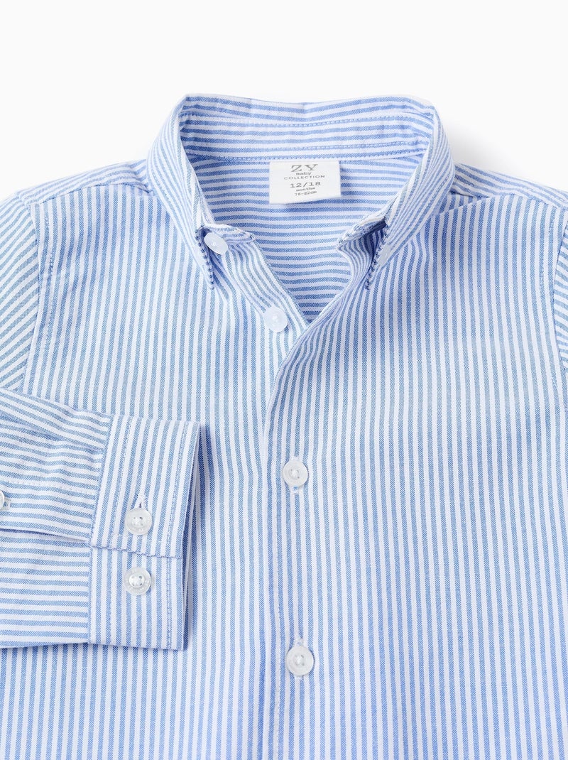 Camicia oxford a righe Blu chiaro - Kiabi