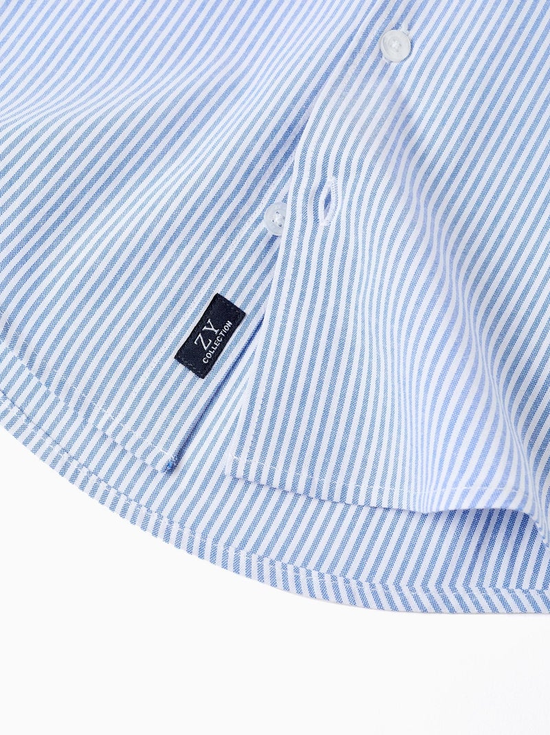 Camicia oxford a righe Blu chiaro - Kiabi
