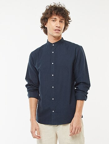 Camicia Oxford collo alla coreana