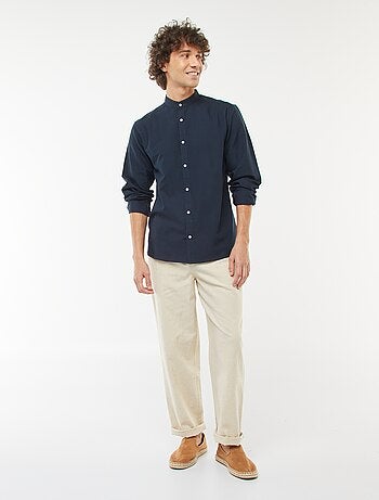 Camicia Oxford collo alla coreana