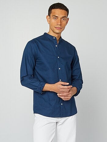 Camicia Oxford collo alla coreana