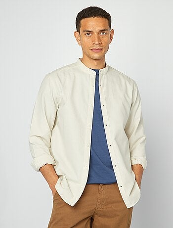 Camicia Oxford collo alla coreana