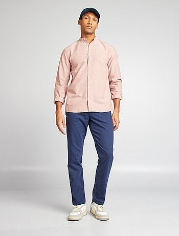 Camicia Oxford collo alla coreana
