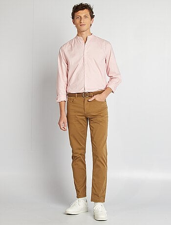 Camicia Oxford collo alla coreana
