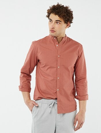 Camicia Oxford collo alla coreana