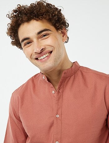 Camicia Oxford collo alla coreana