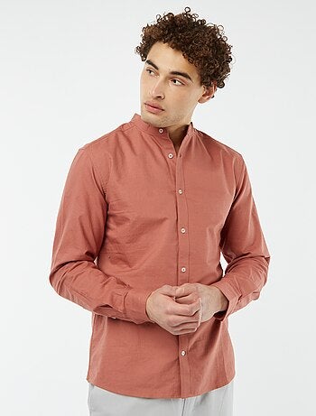 Camicia Oxford collo alla coreana