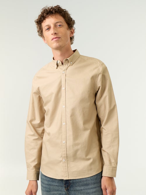 Camicia oxford con abbottonatura - Kiabi