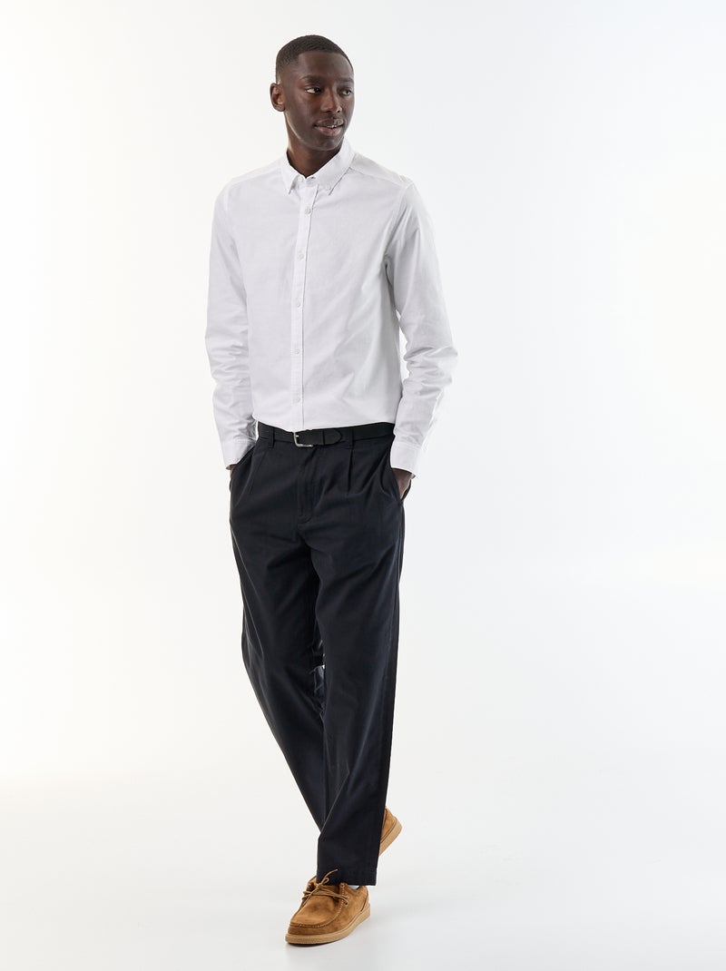 Camicia oxford con abbottonatura Bianco - Kiabi