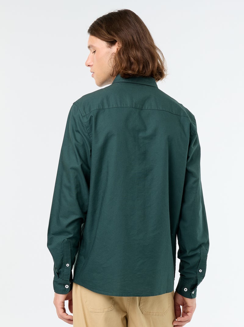 Camicia oxford con abbottonatura Verde - Kiabi
