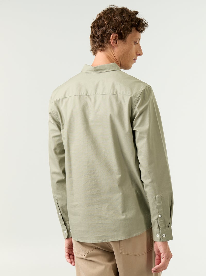 Camicia oxford con abbottonatura Verde - Kiabi