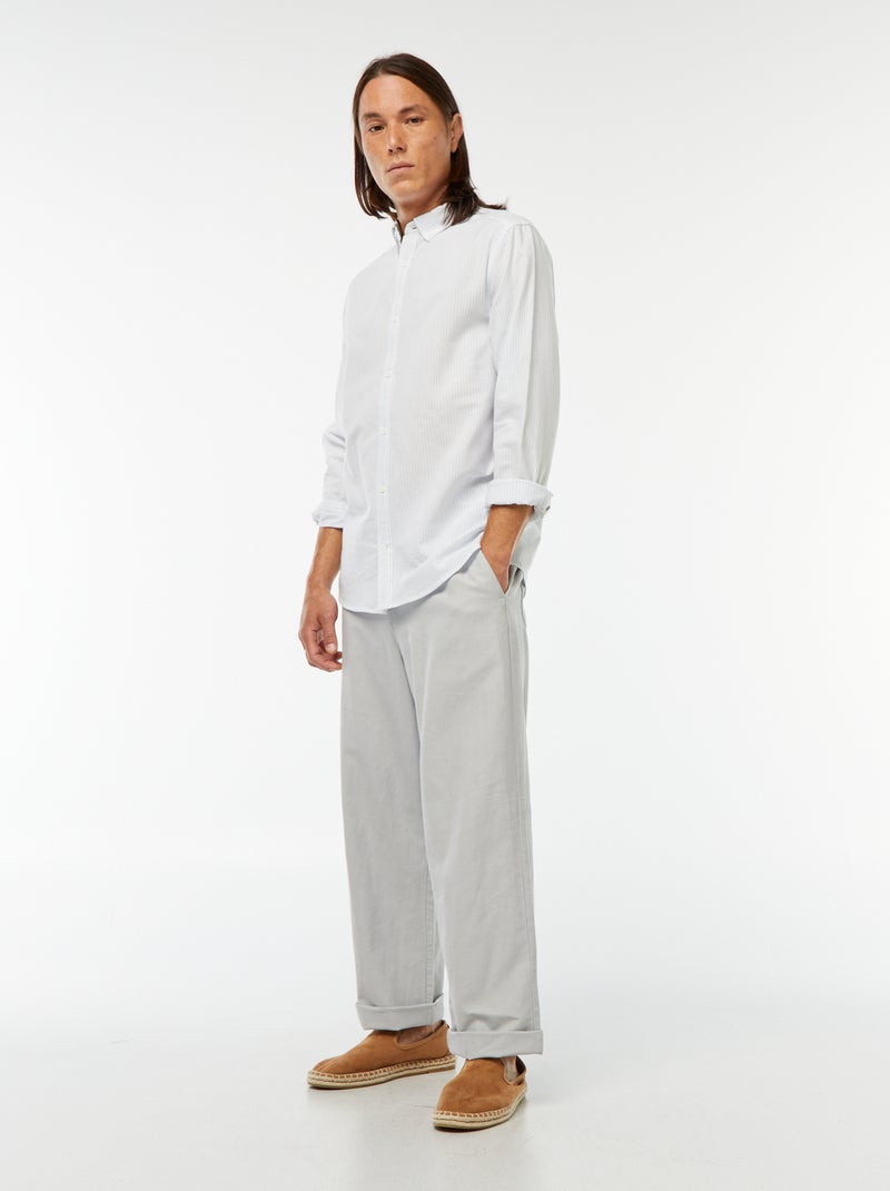 Camicia Oxford con motivo a righe Blu - Kiabi