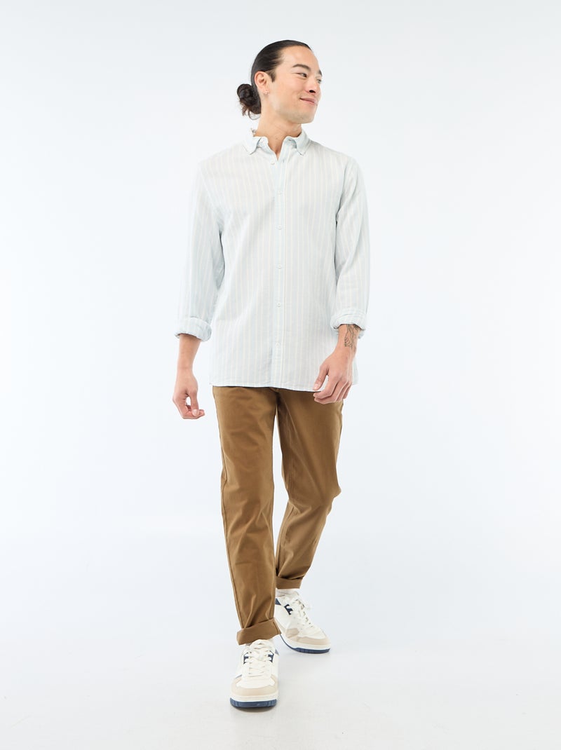 Camicia Oxford con motivo a righe Blu - Kiabi