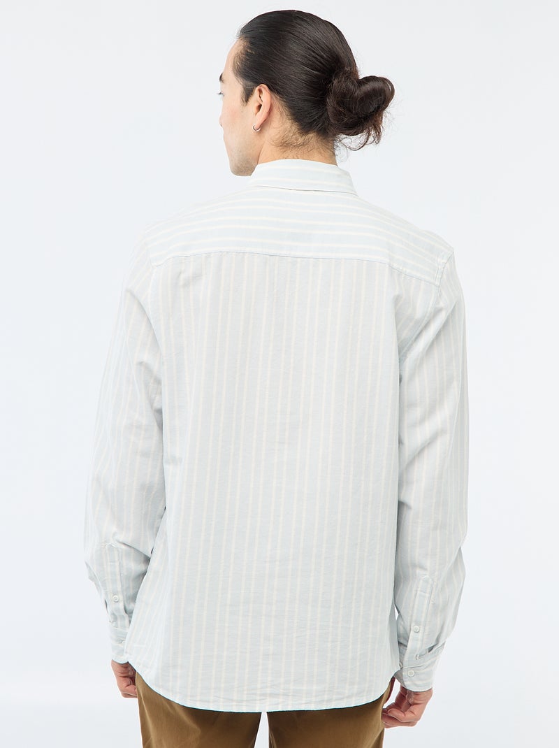Camicia Oxford con motivo a righe Blu - Kiabi