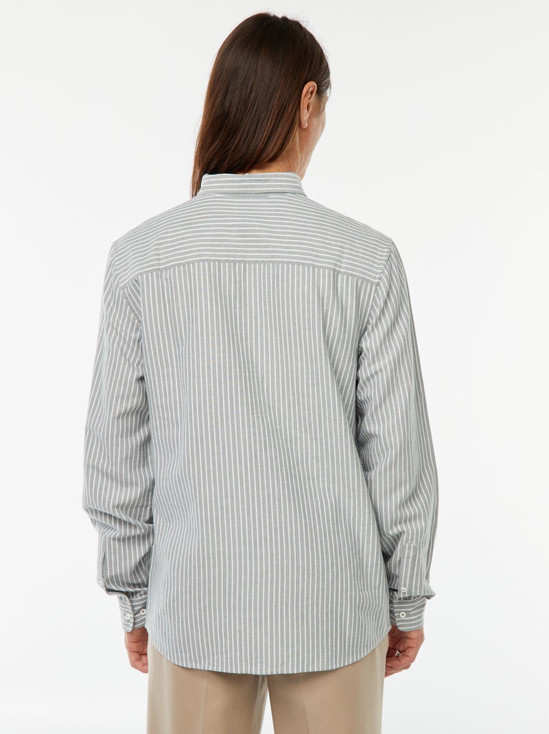 Camicia Oxford con motivo a righe Verde - Kiabi