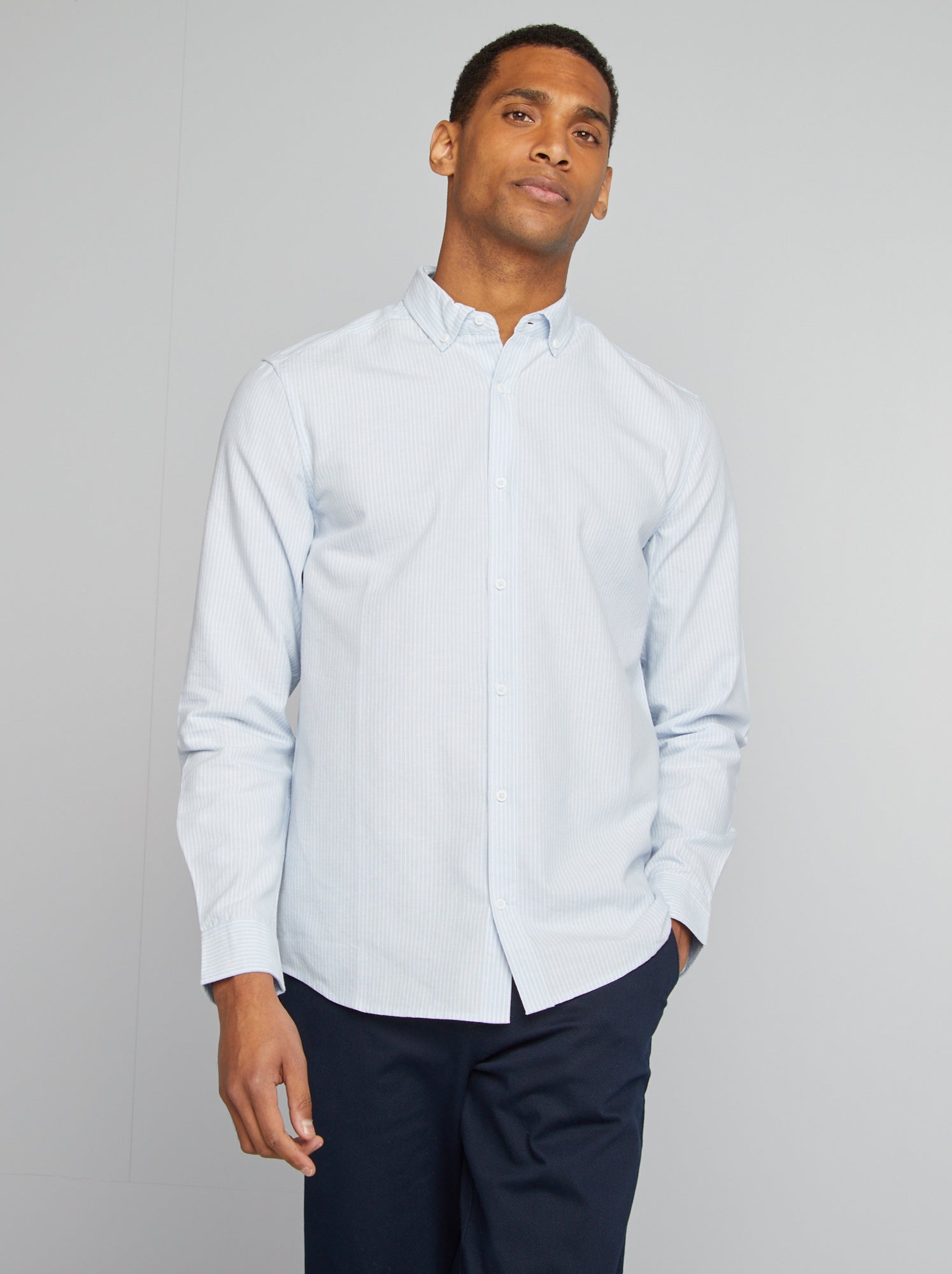 Lyle & Scott Camicia Oxford A Righe Uomo – Verde – 100% Cotone – Vestibilità Regolare Con Tasca Sul Petto