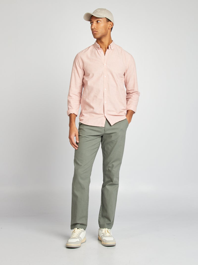 Camicia Oxford con motivo MARRONE - Kiabi