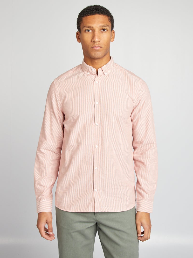 Camicia Oxford con motivo MARRONE - Kiabi