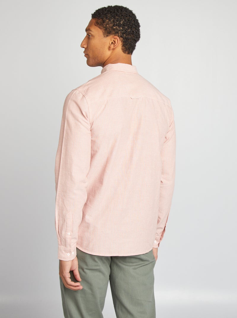 Camicia Oxford con motivo MARRONE - Kiabi