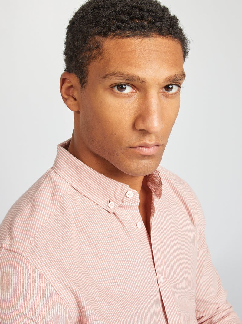 Camicia Oxford con motivo MARRONE - Kiabi