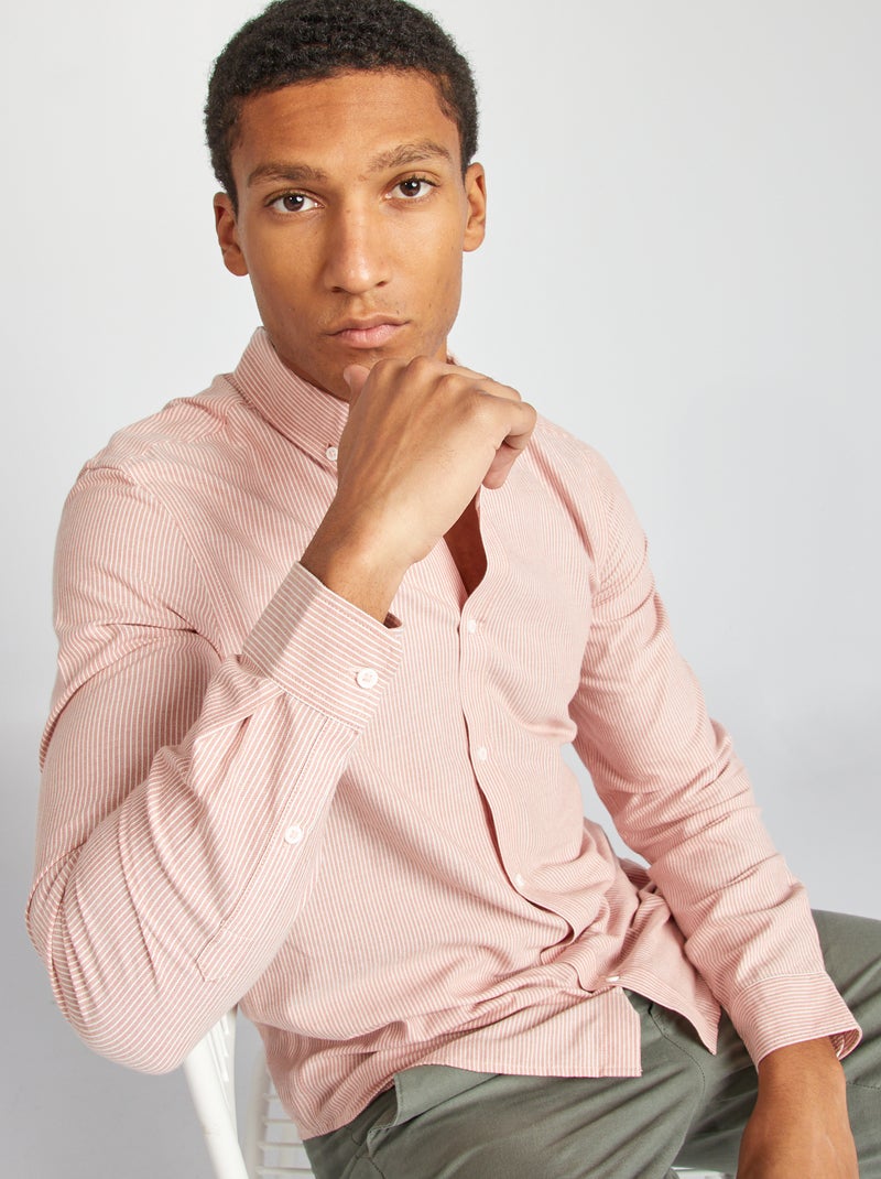 Camicia Oxford con motivo MARRONE - Kiabi