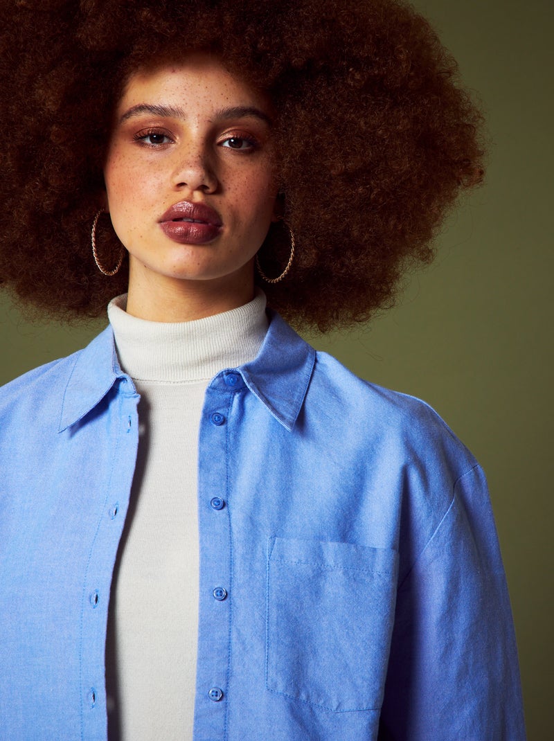 Camicia oxford cropped BLU - Kiabi