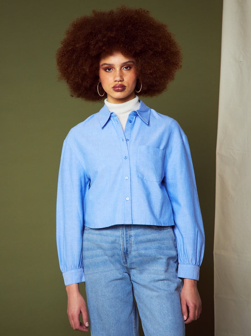 Camicia oxford cropped BLU - Kiabi