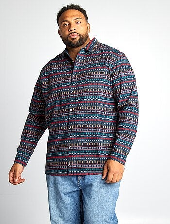 Camicia oxford stampata 'Natale'