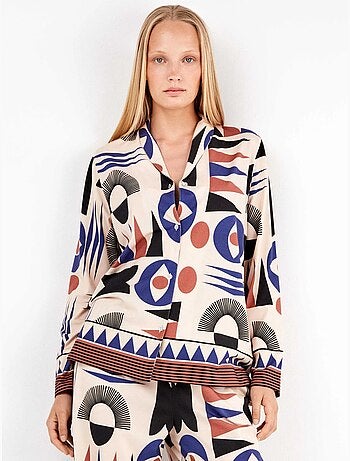 Camicia pigiama con motivi geometrici