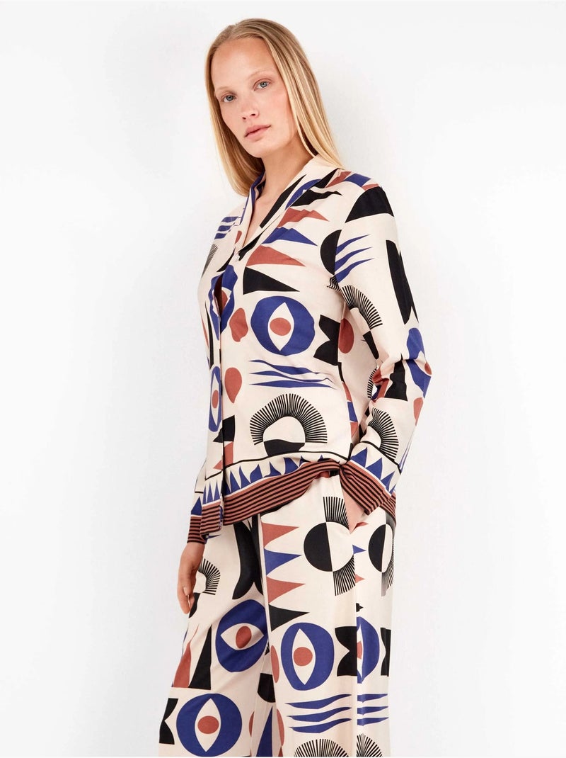 Camicia pigiama con motivi geometrici Multicolore - Kiabi