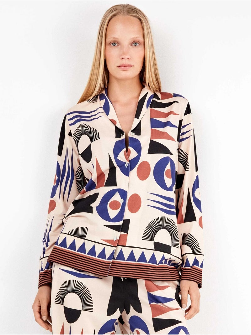 Camicia pigiama con motivi geometrici Multicolore - Kiabi