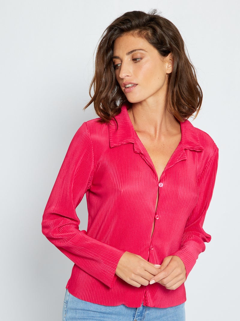 Camicia plissettata ROSA - Kiabi