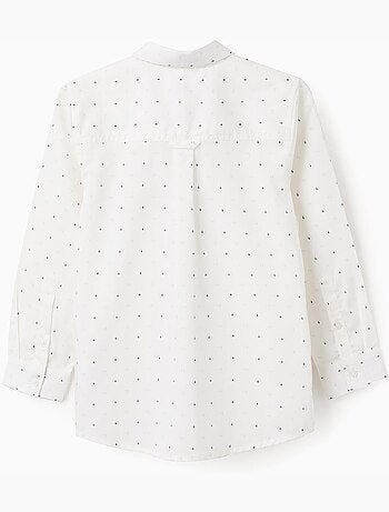 Camicia popeline a manica lunga con motivo