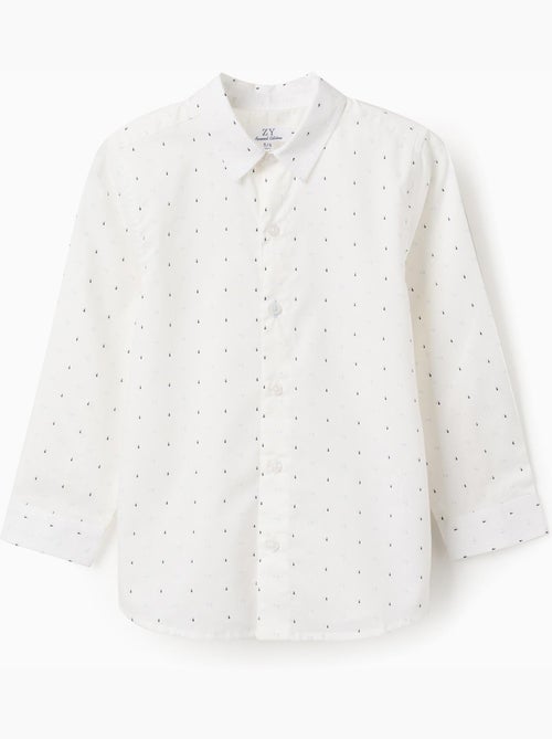 Camicia popeline a manica lunga con motivo - Kiabi