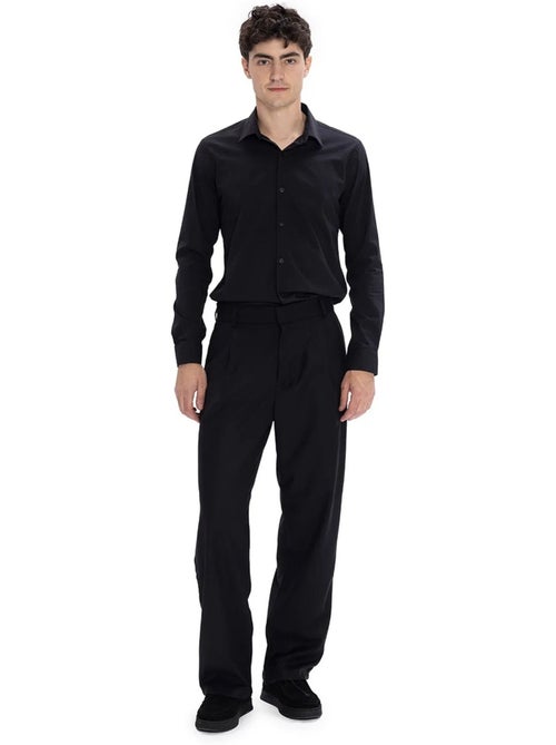 Camicia popeline slim fit con bottoni giesto - Kiabi Camicia popeline slim fit con bottoni giesto - Kiabi