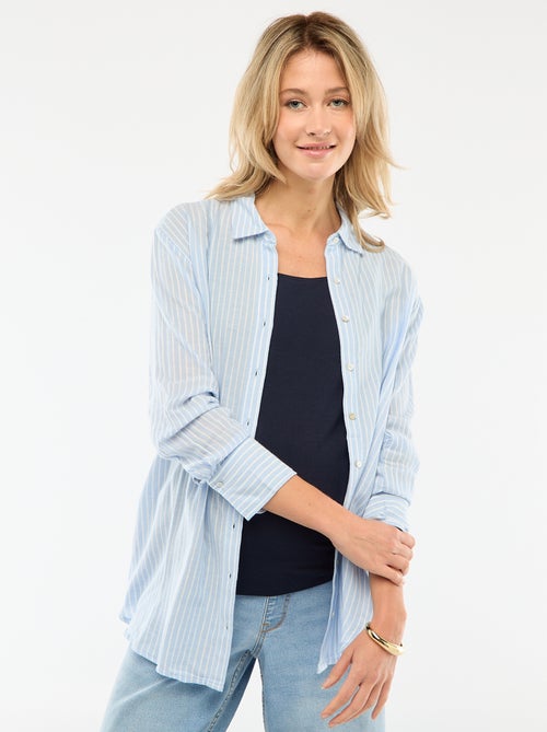 Camicia premaman a righe in cotone - Kiabi