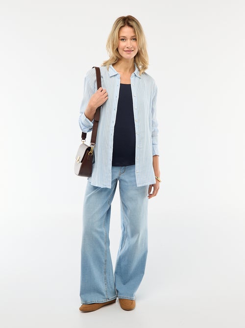 Camicia premaman a righe in cotone - Kiabi