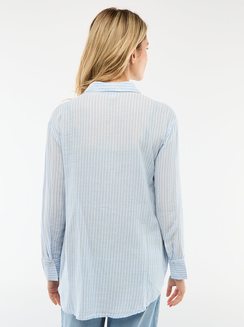 Camicia premaman a righe in cotone Blu - Kiabi