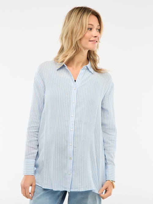Camicia premaman a righe in cotone - Kiabi