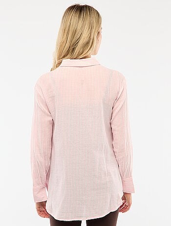 Camicia premaman a righe in cotone