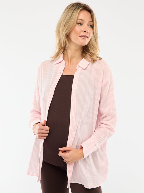 Camicia premaman a righe in cotone - Kiabi