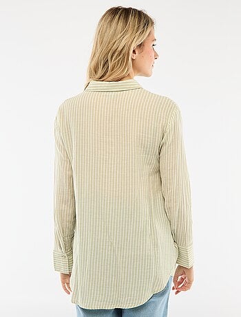 Camicia premaman a righe in cotone