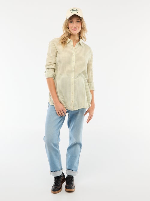 Camicia premaman a righe in cotone - Kiabi