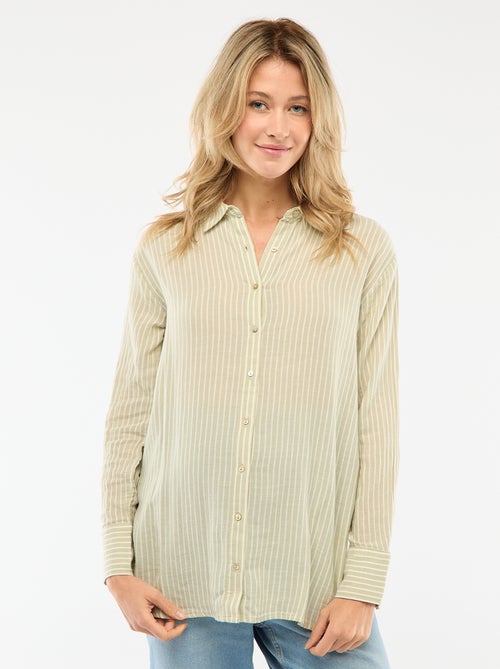 Camicia premaman a righe in cotone - Kiabi